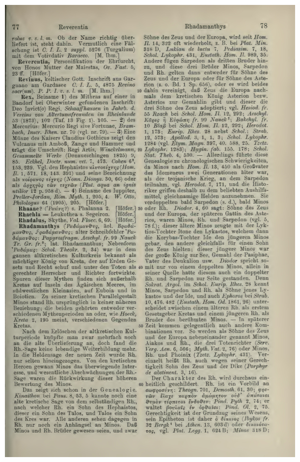 Mythologischer Kontext Rhadamanthys, Teil 1